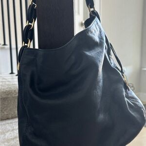 Michael Kors Black Leather Hobo Bag